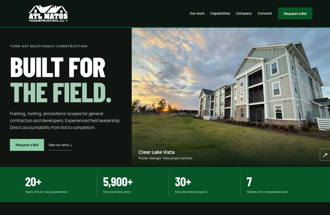 ATL Matos Construction website design